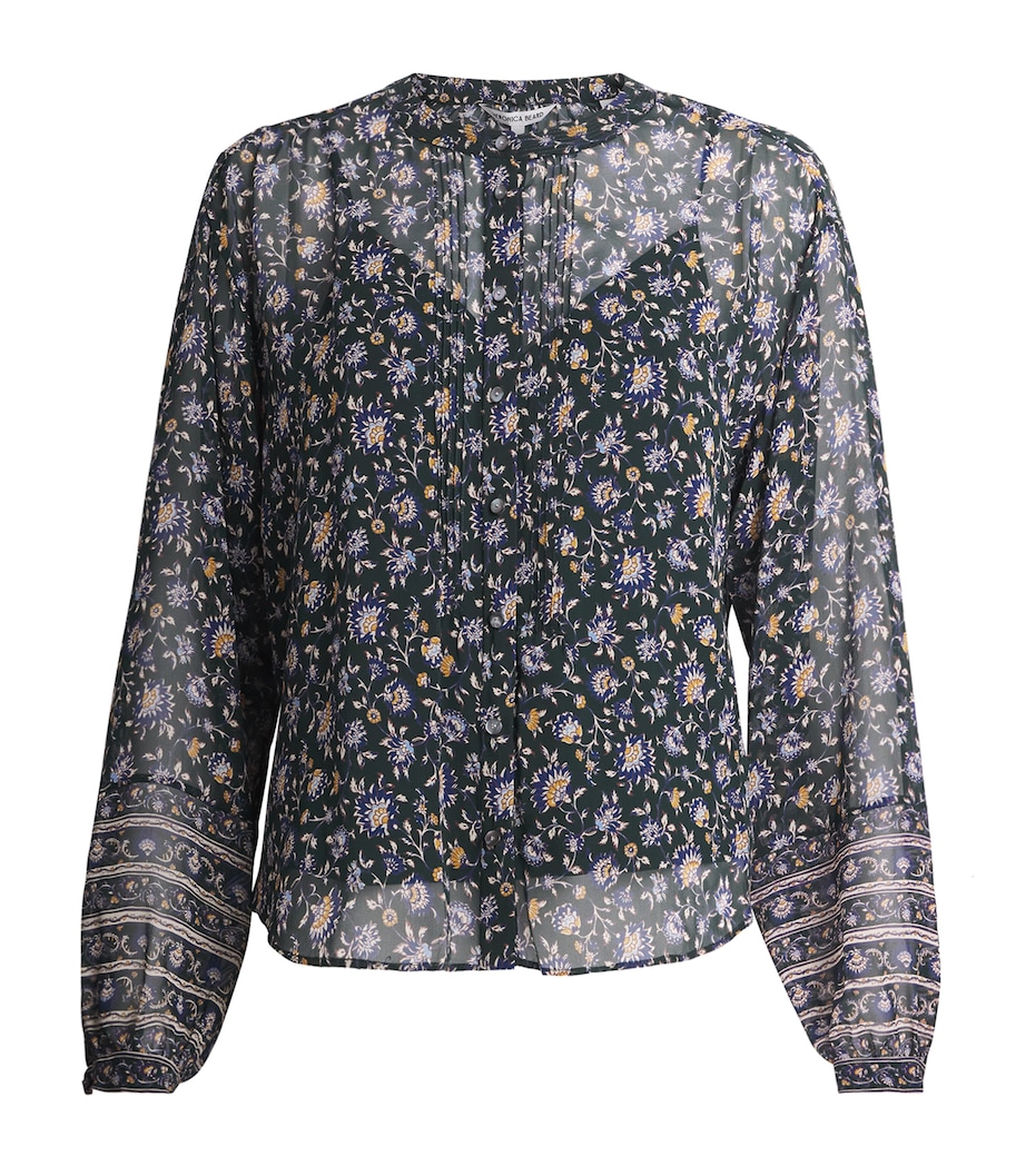 Silk Lollie Blouse G0714 HNTER GRN MLTI Image 1