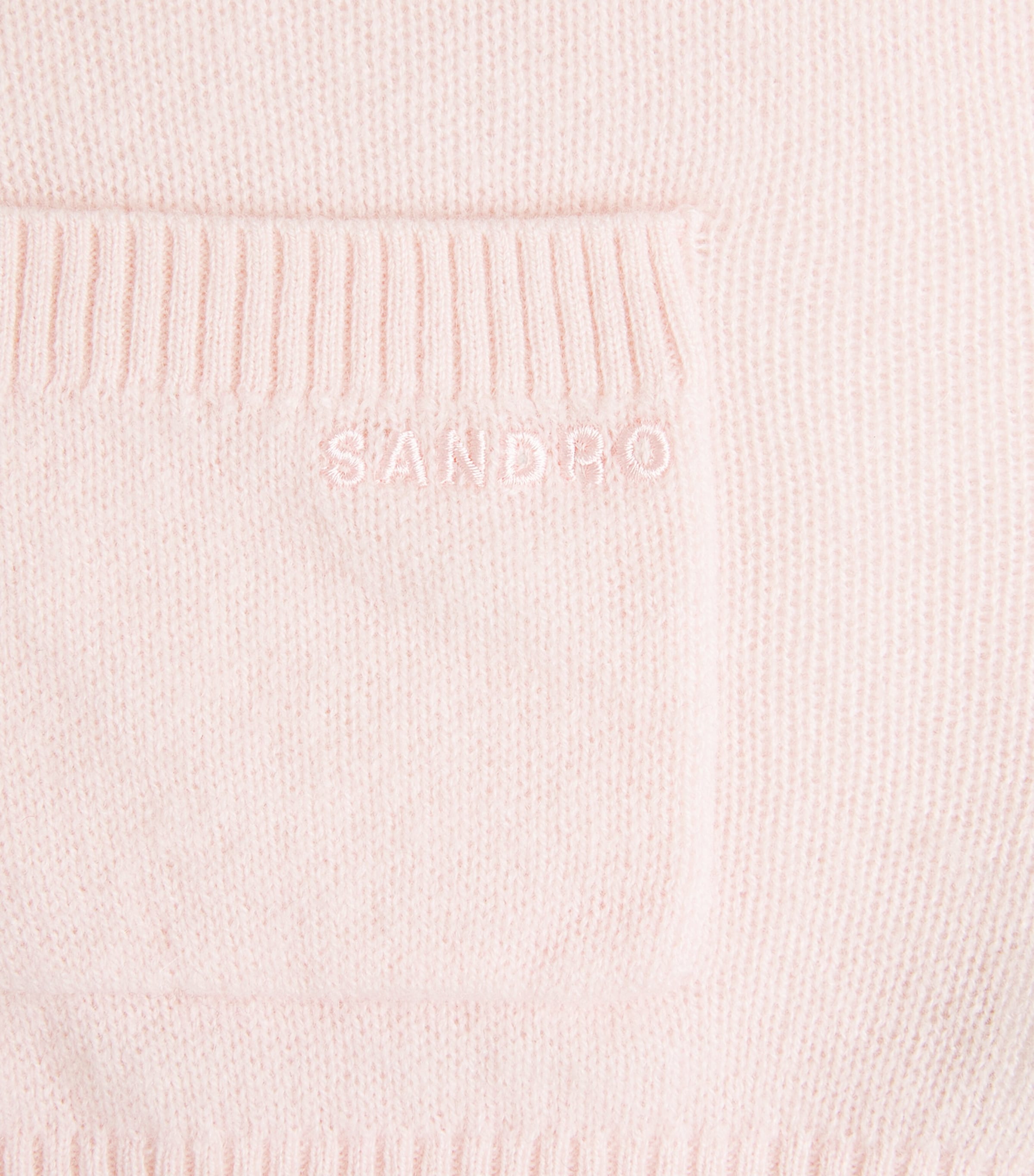Sandro Paris Womens Wool-Cashmere Cropped Cardigan Light Pink Image 5