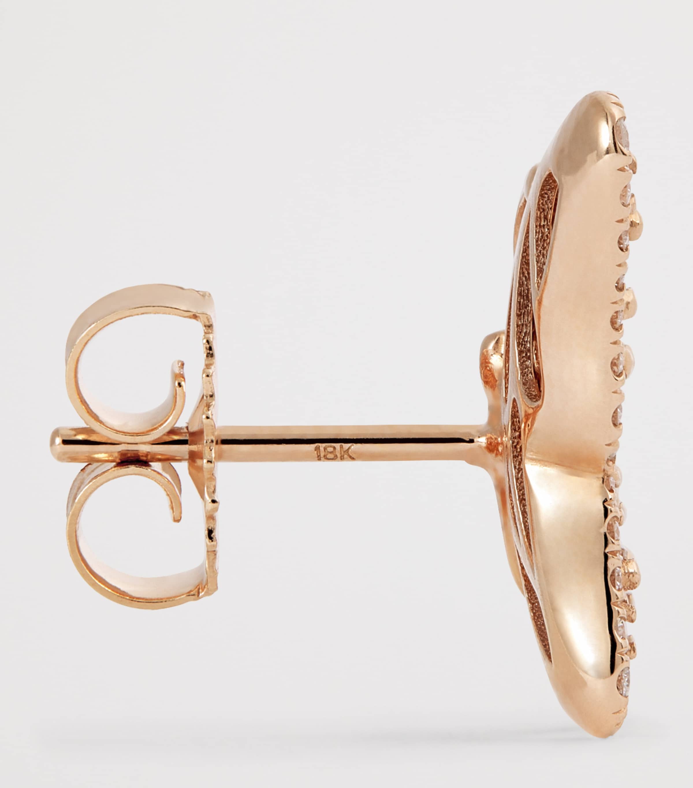 Suzanne Kalan Rose Gold and Diamond Bold Butterfly Stud Earrings Rg/wd Image 4