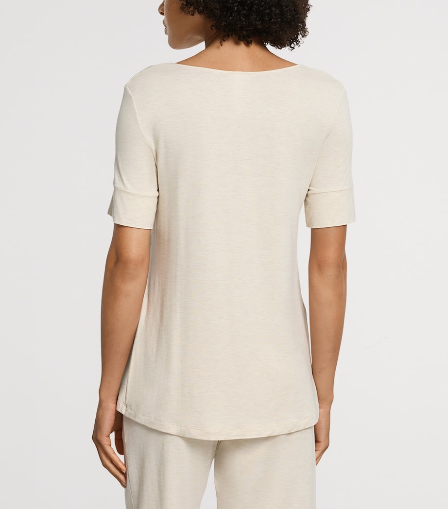 Hanro Womens Natural Elegance T-Shirt Summer Sand Melange Image 3