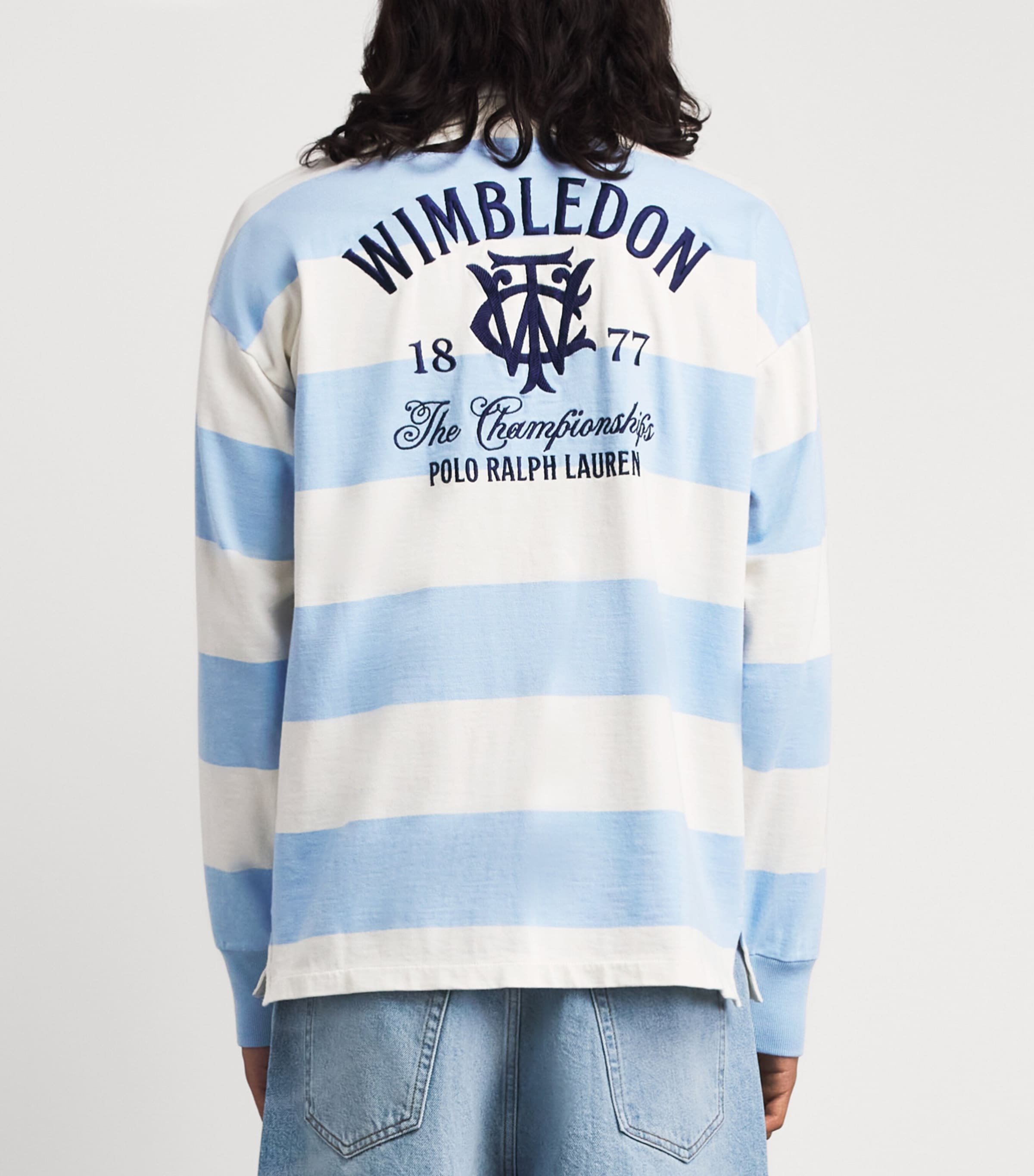 Polo Ralph Lauren Mens x Wimbledon Cotton Rugby Shirt Offce Blu/dckwsh Wht Image 5