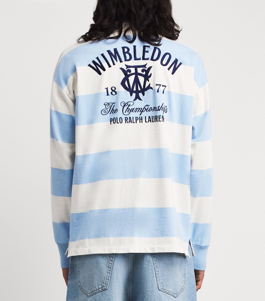 Polo Ralph Lauren Mens x Wimbledon Cotton Rugby Shirt Offce Blu/dckwsh Wht Image 5