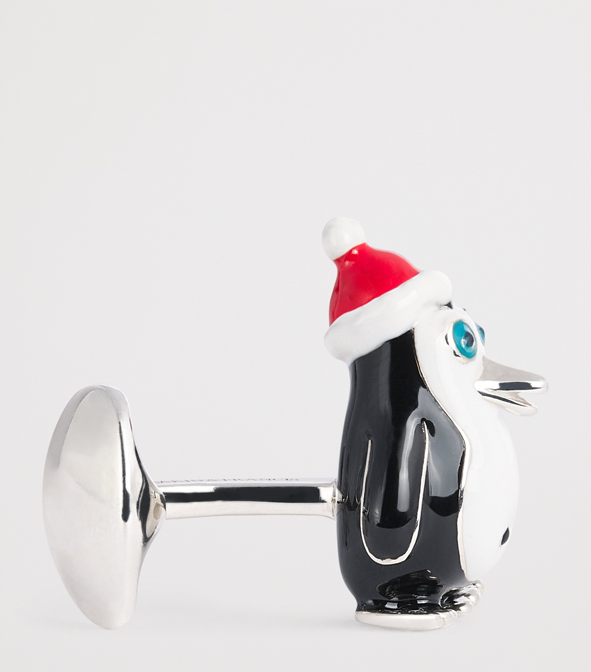 Deakin & Francis Sterling Silver Christmas Penguin Cufflinks White Image 4