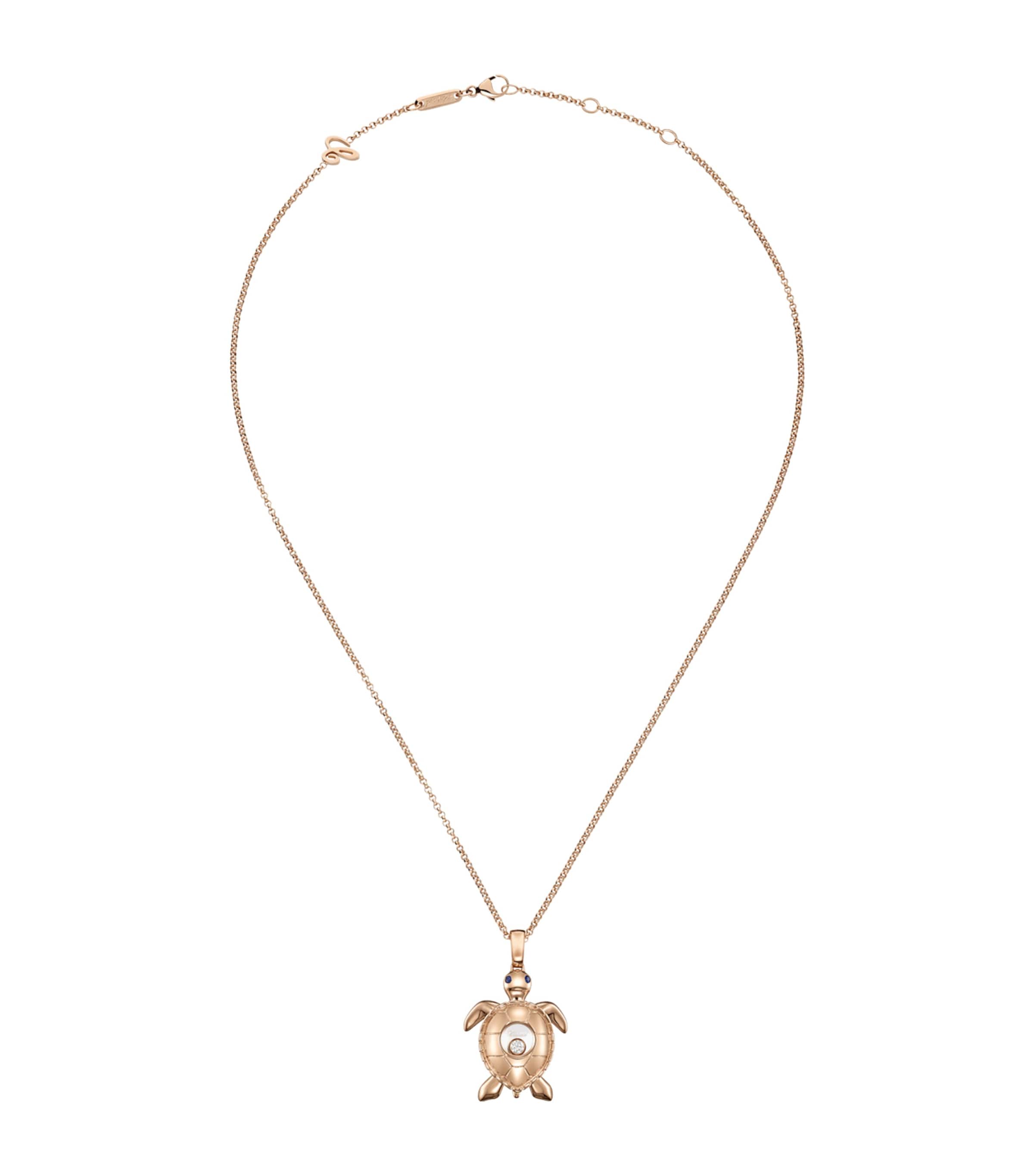 Rose Gold and Diamond Happy Diamonds Turtle Necklace 18K ROSE GOLD Image 1