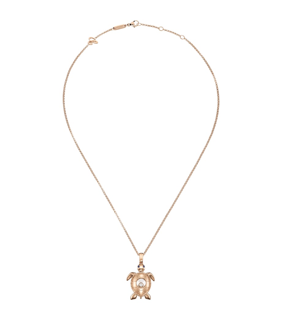 Rose Gold and Diamond Happy Diamonds Turtle Necklace 18K ROSE GOLD Image 1