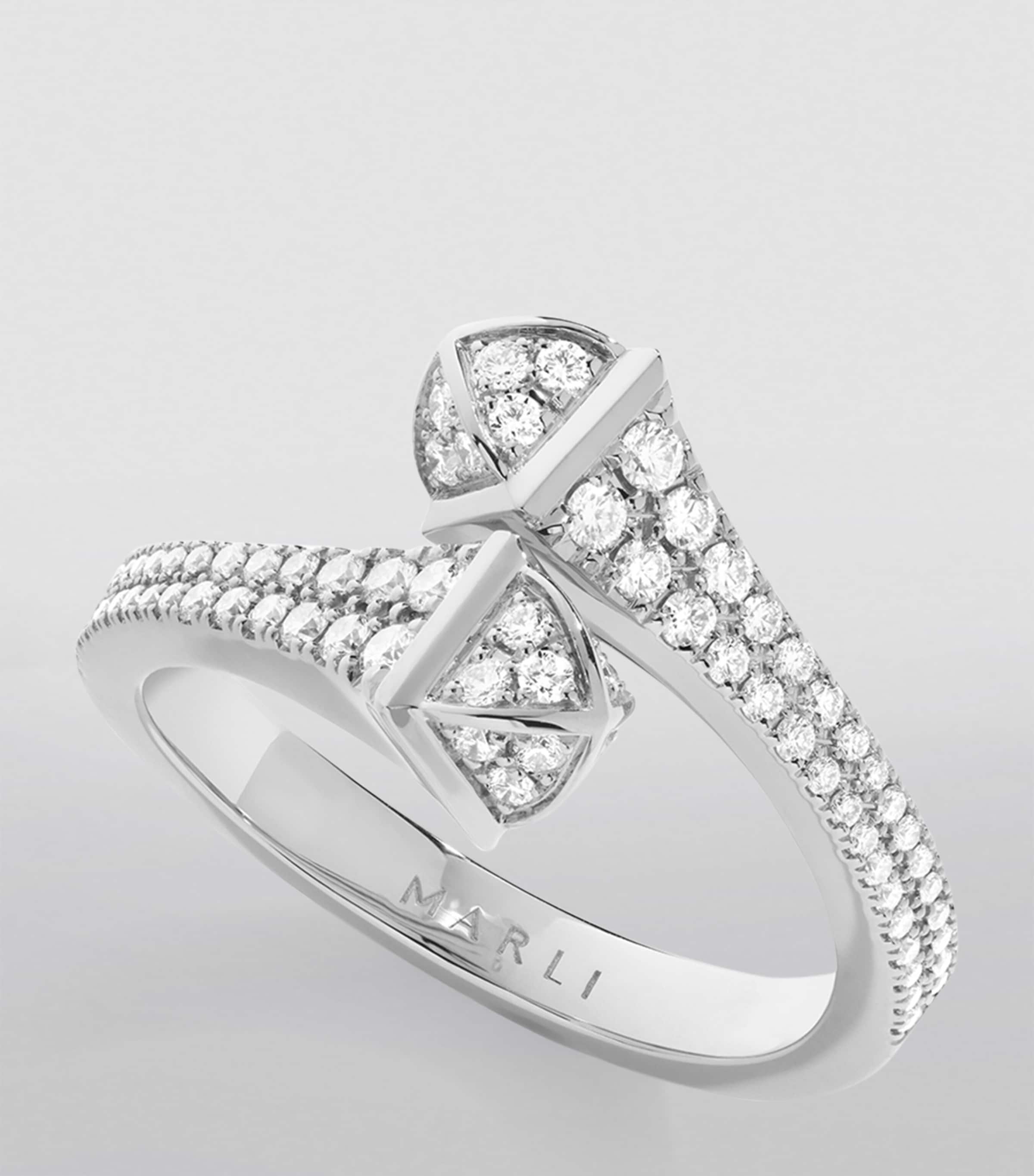 White Gold and Diamond Cleo Ring WHITE GOLD Image 2