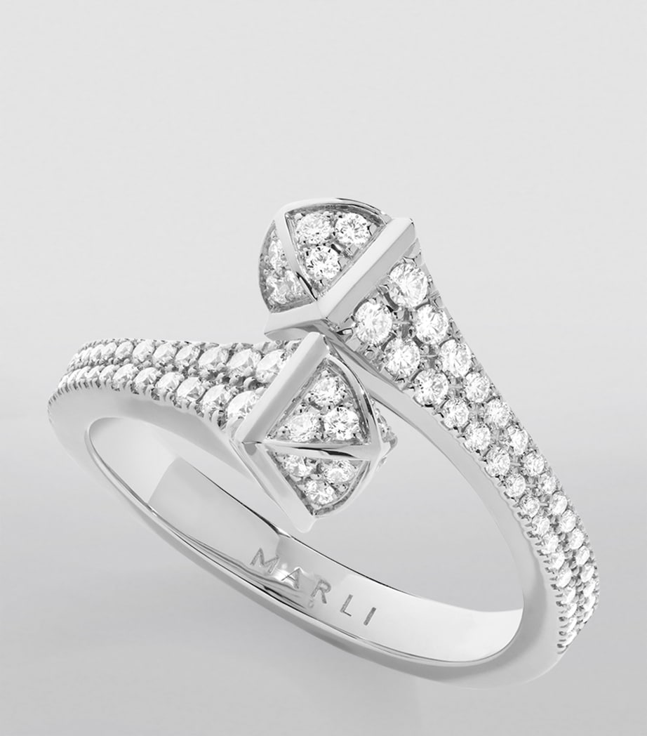 White Gold and Diamond Cleo Ring WHITE GOLD Image 2