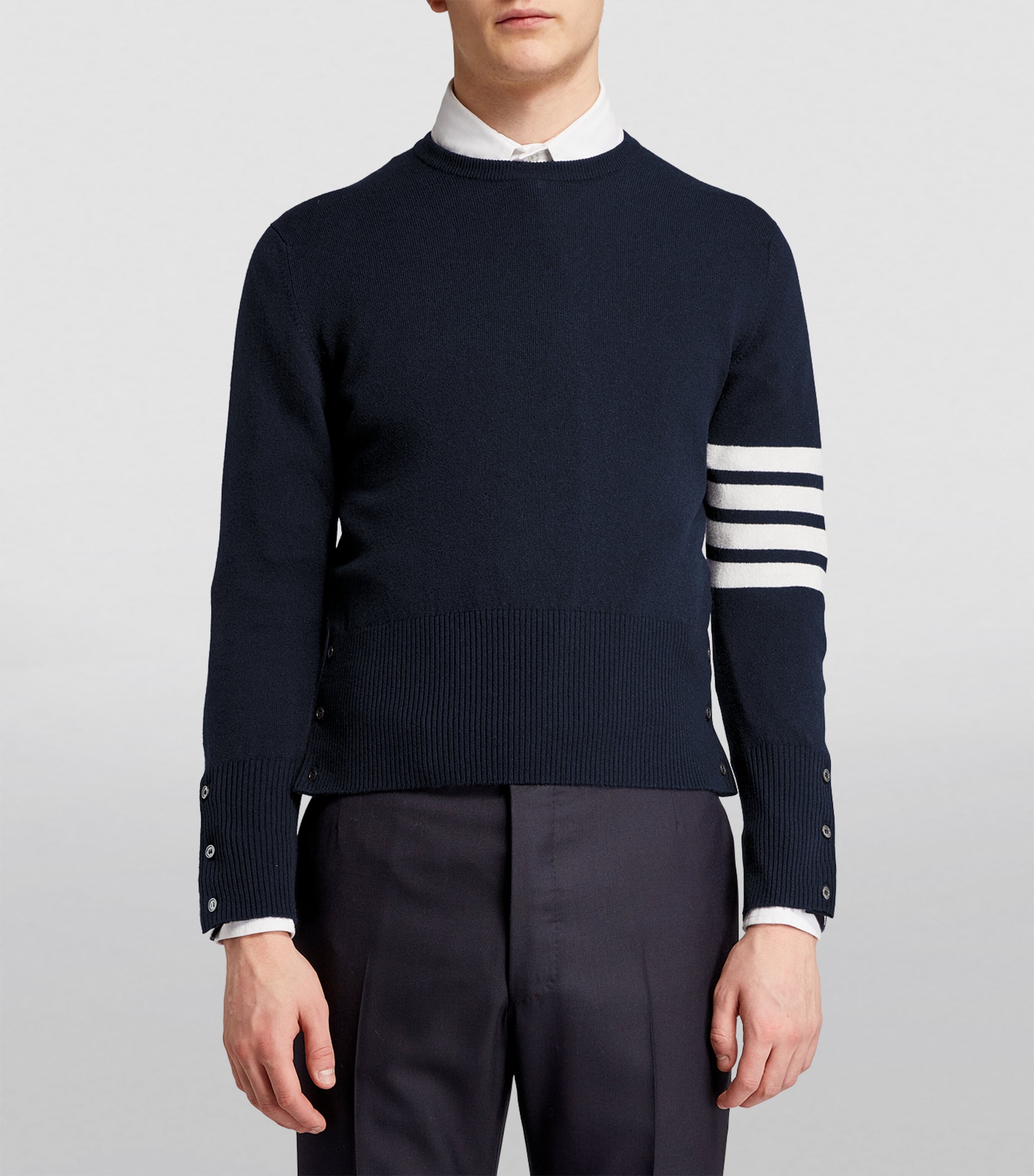 Cashmere 4-Bar Sweater NAVY Image 3