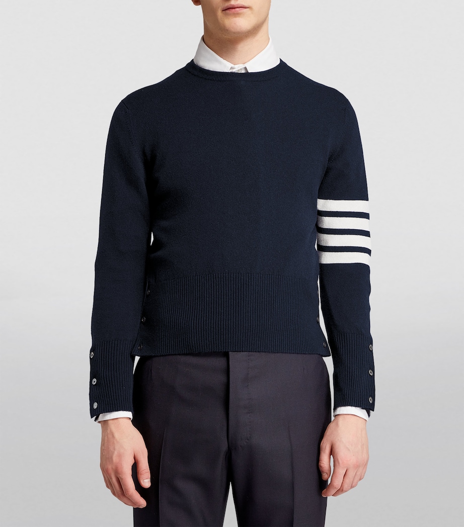 Cashmere 4-Bar Sweater NAVY Image 3