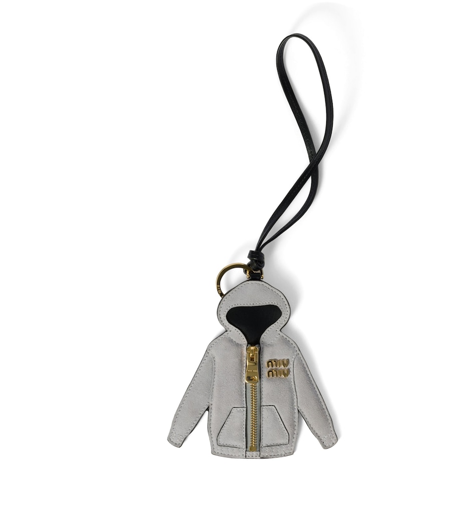 Suede Zip-Up Hoodie Keyring F0031 Image 1