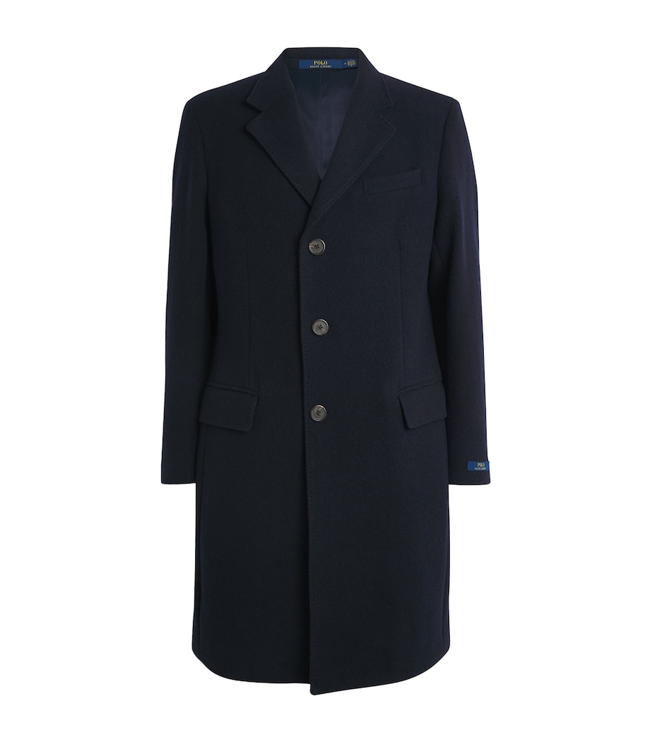 Polo Ralph Lauren Mens Wool-Blend Overcoat Navy Image 1