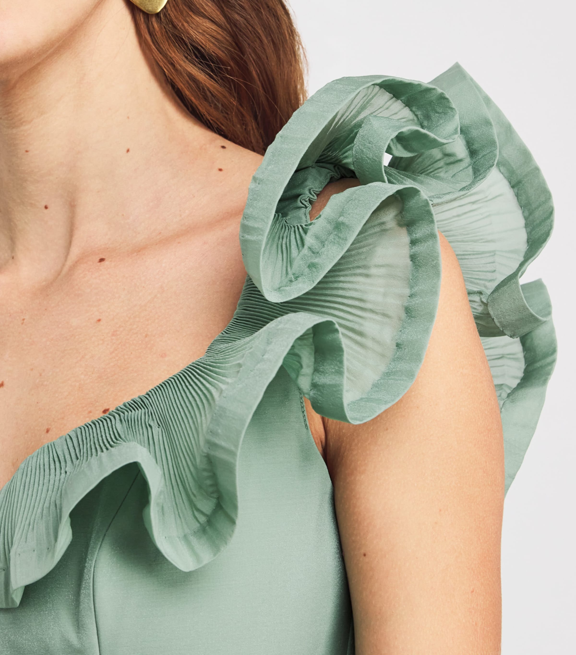 Pleated Frill Mini Dress EUCA/EUCALYPTUS Image 4