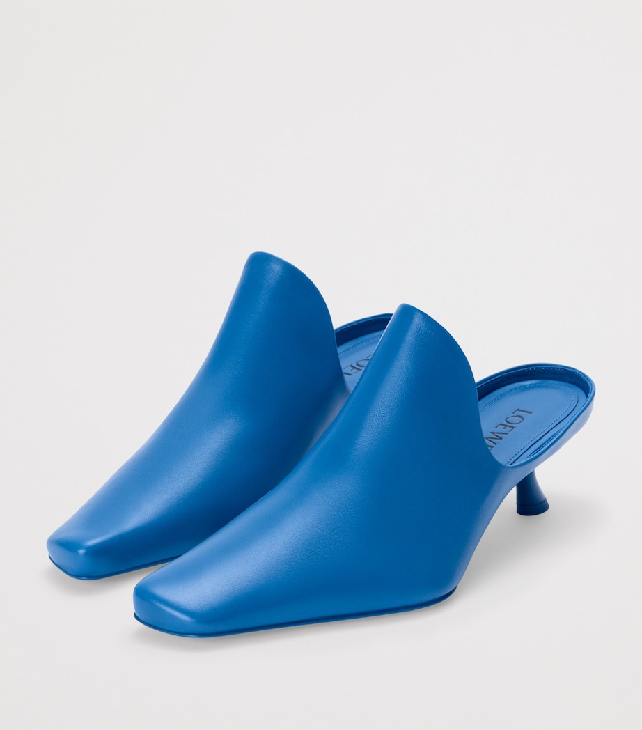 LOEWE Lambskin Emily Heeled Mules 45 Royal Azur Image 3