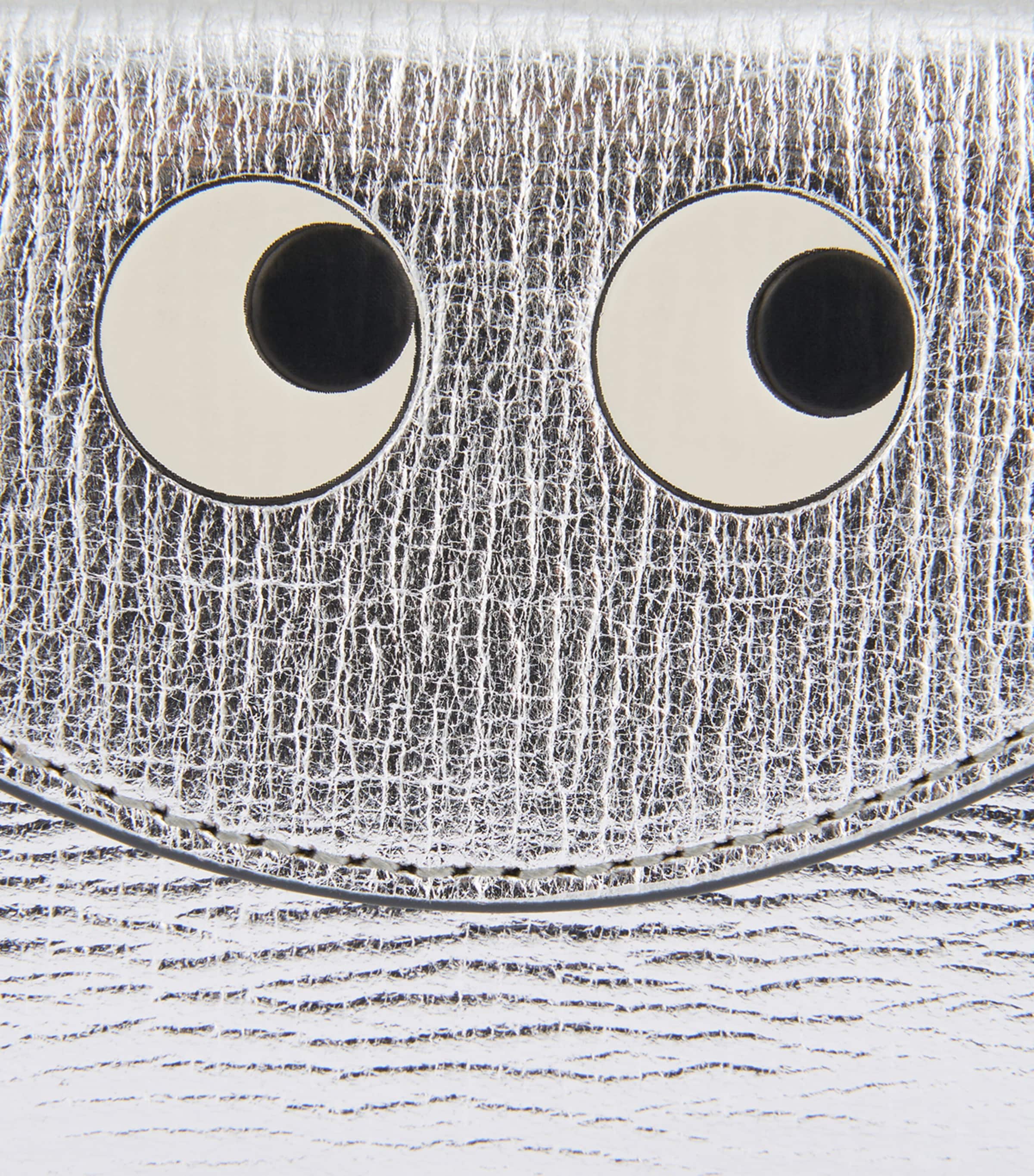 Metallic Leather Eyes Card Holder BLACK Image 5