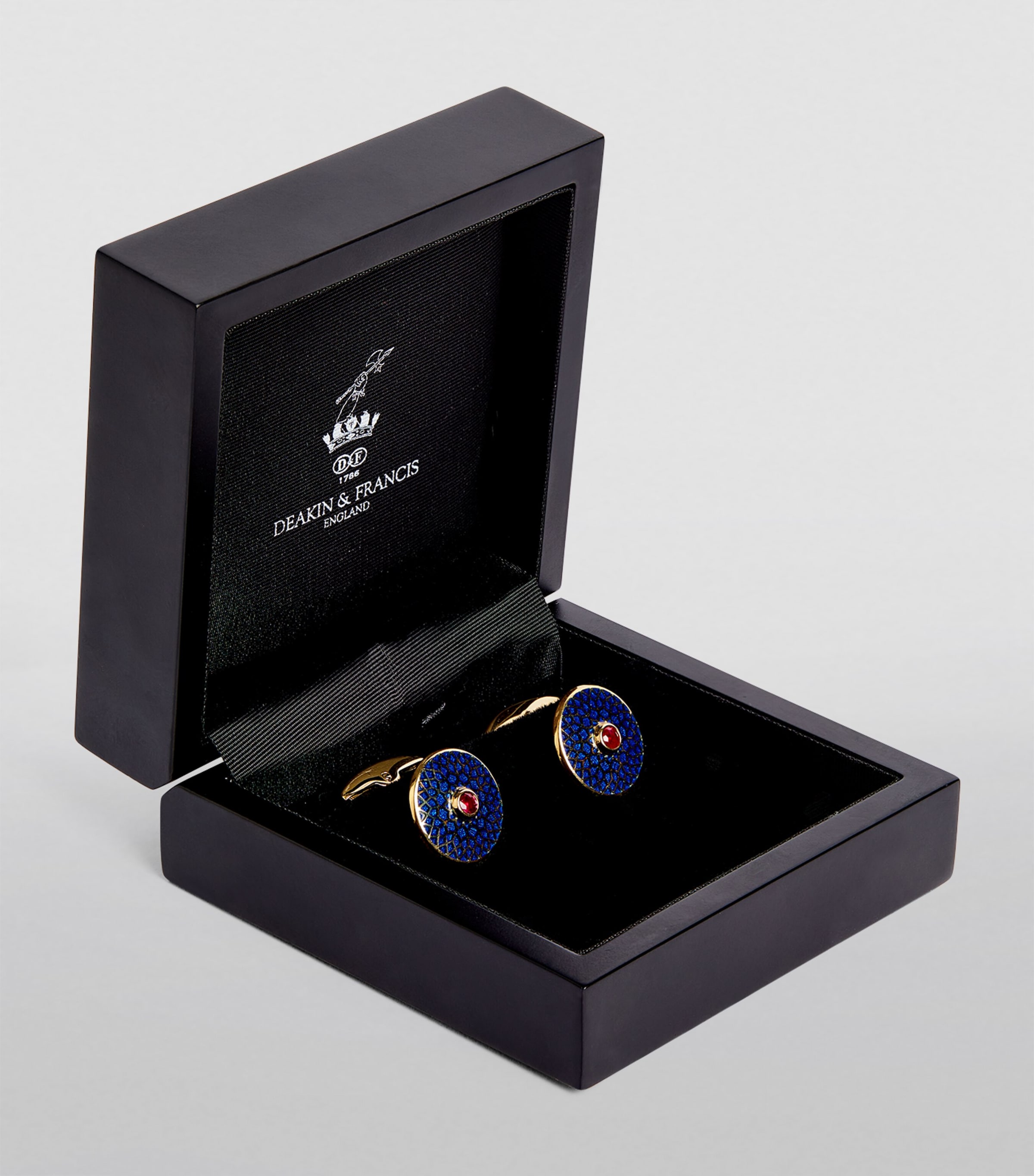 Yellow Gold and Ruby Patterned Cufflinks GOLD Image 2