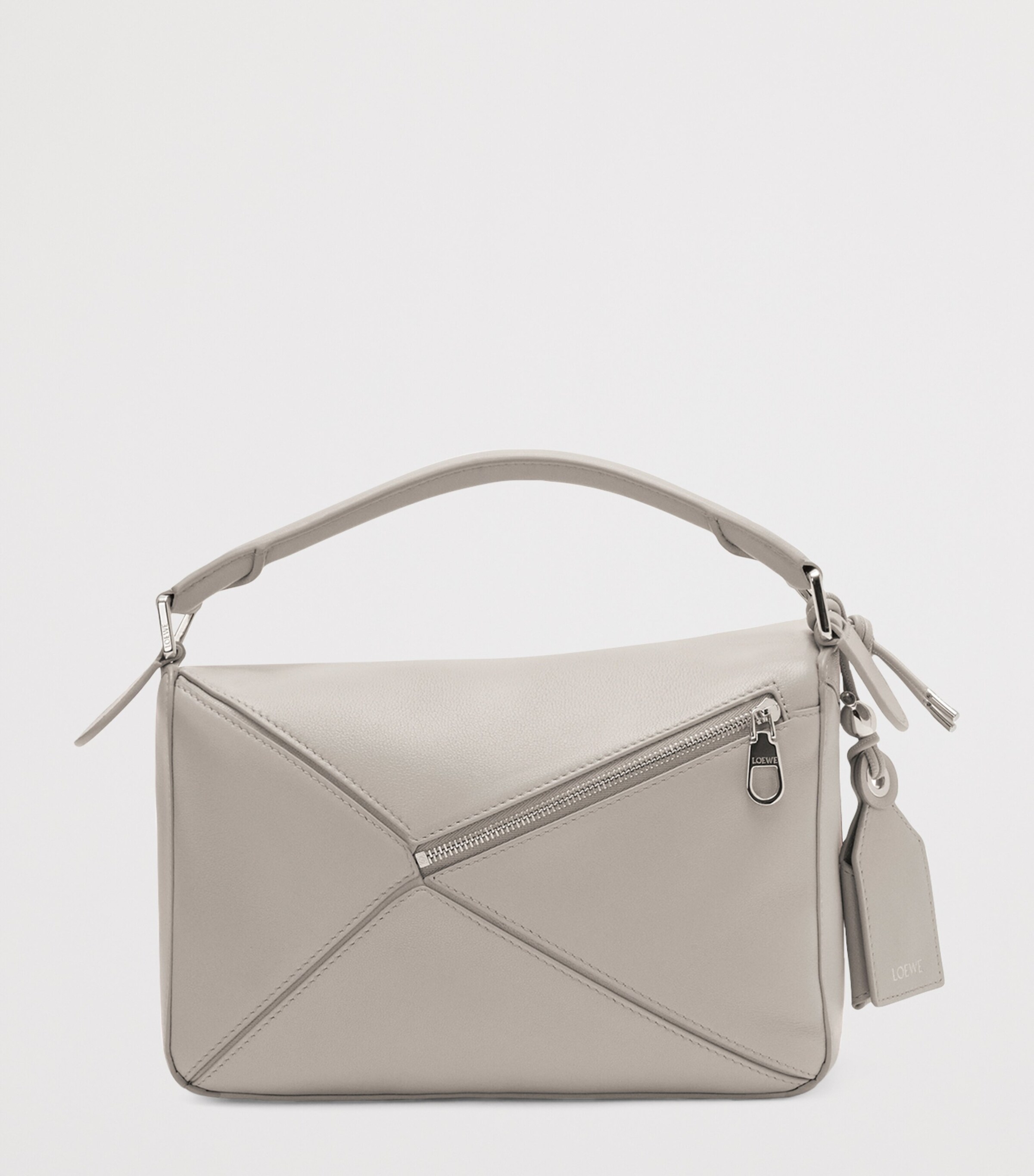 LOEWE Grey Small Leather Puzzle Top-Handle Bag | Harrods US