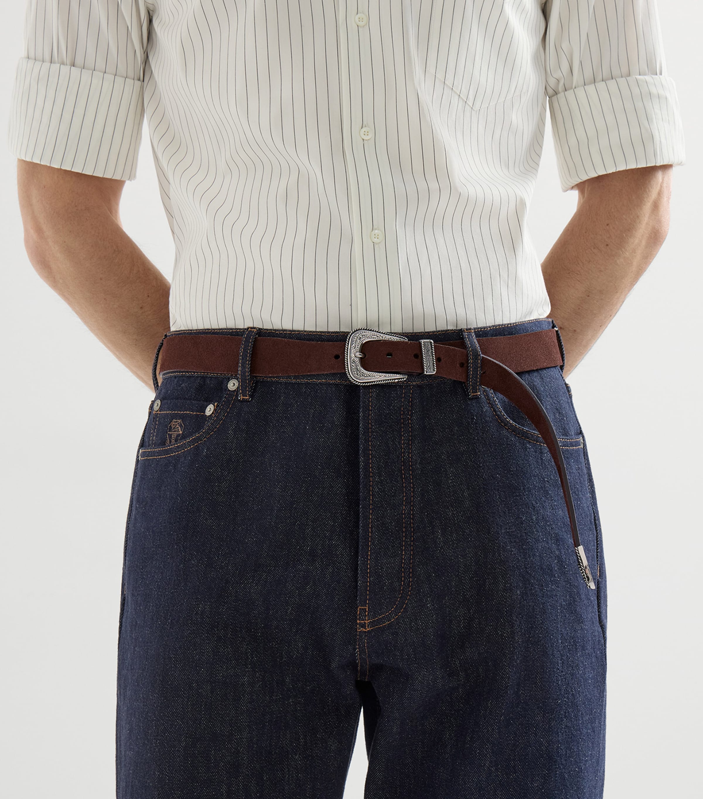 Brunello Cucinelli Reversed Leather Belt Image 2