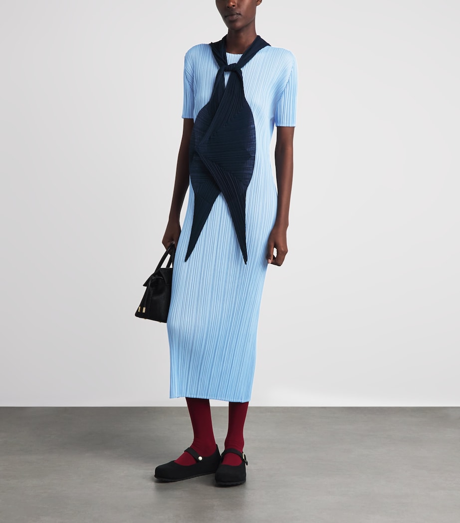 Pleats Please Issey Miyake Womens Monthly Colors August Midi Dress Light Blue Image 2