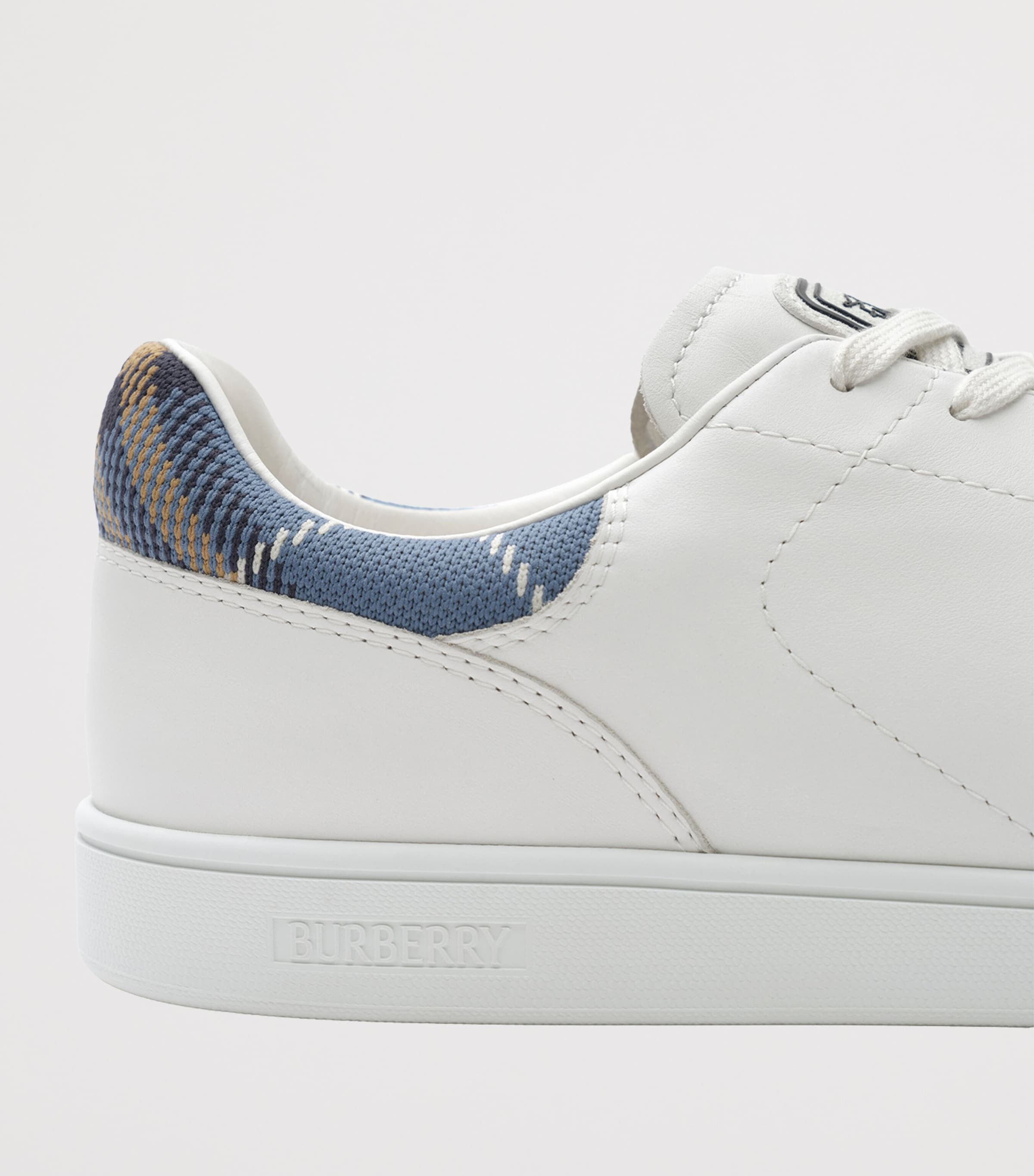 Burberry Leather Set Sneakers Por. White/wave Blue Image 6