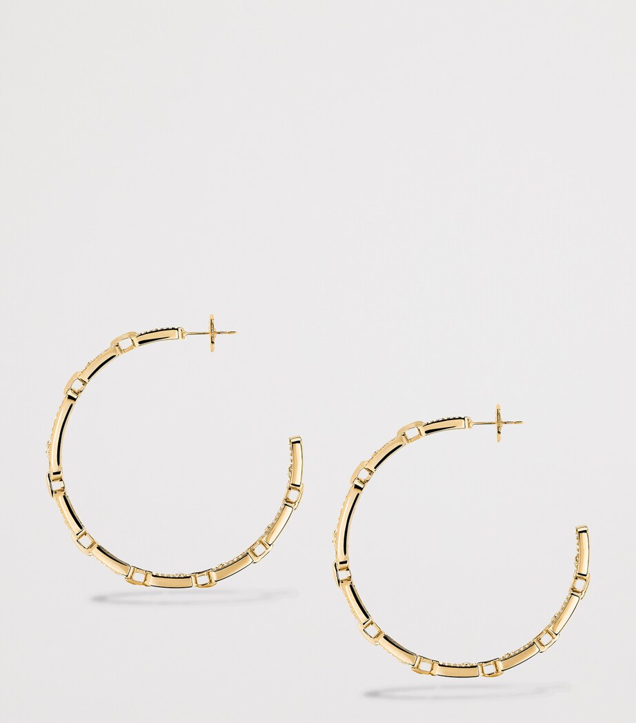 Messika Medium Move Link Yellow Gold and Diamond Hoop Earrings (2.12ct) Yellow Gold Image 3