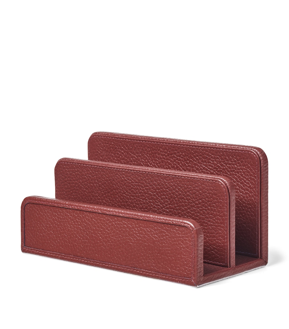 Leather Letter Rack MERLOT Image 4