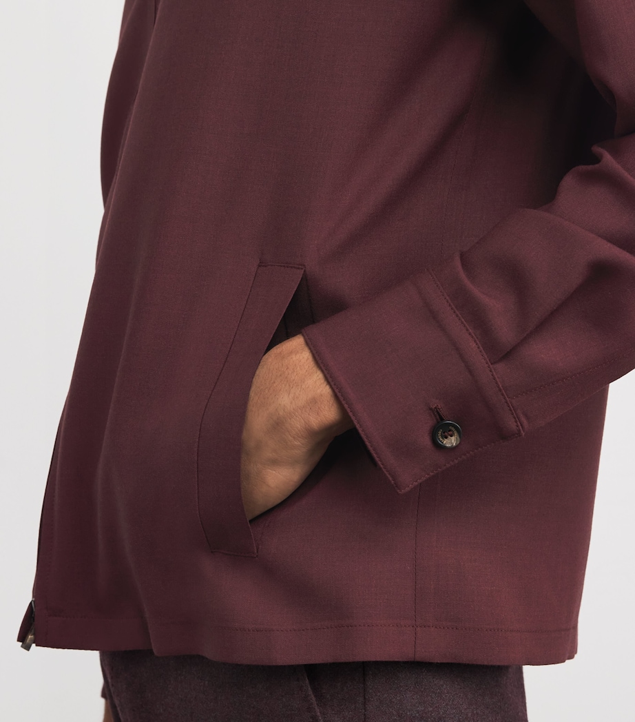 Worsted Cashmere Shirt Jacket 31491 DARK RED Image 6