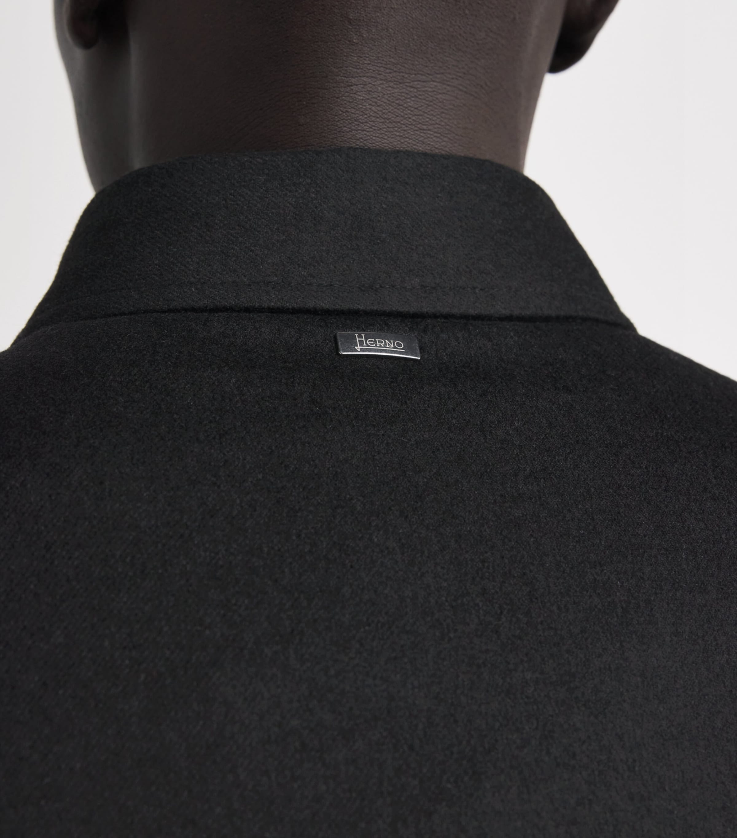 Water-Repellent Cashmere-Silk Overshirt BLACK Image 6