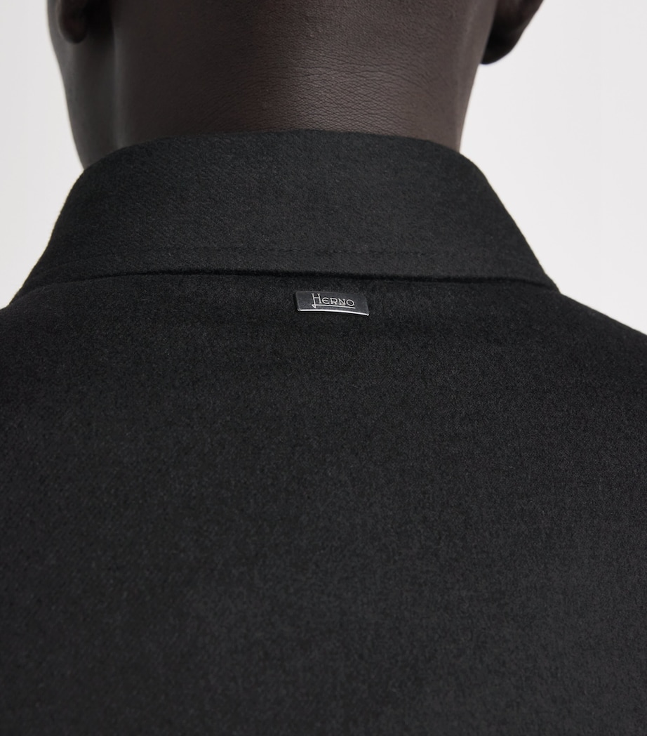 Water-Repellent Cashmere-Silk Overshirt BLACK Image 6