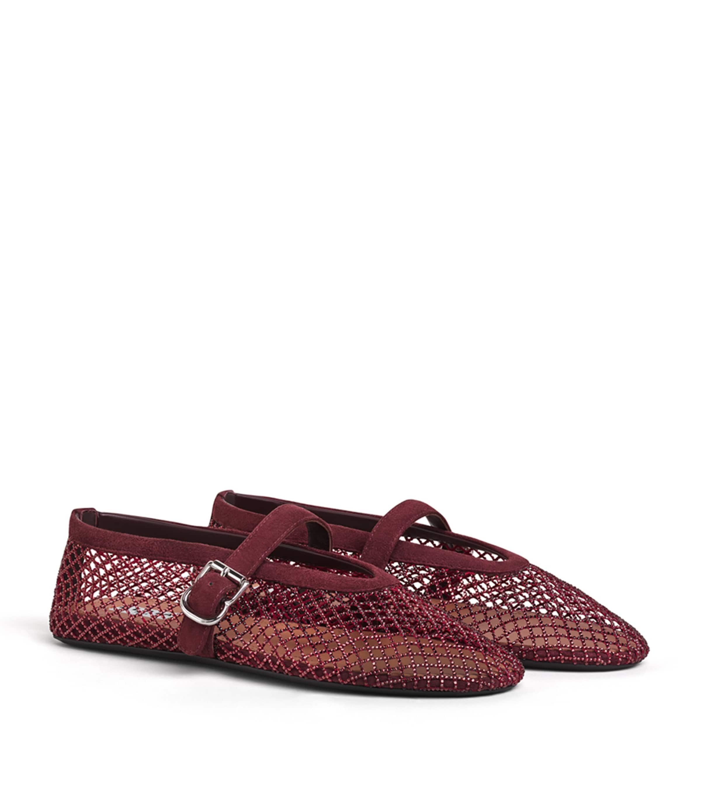 Alaïa Beaded Mesh Ballet Flats Rouge Grenat Image 5