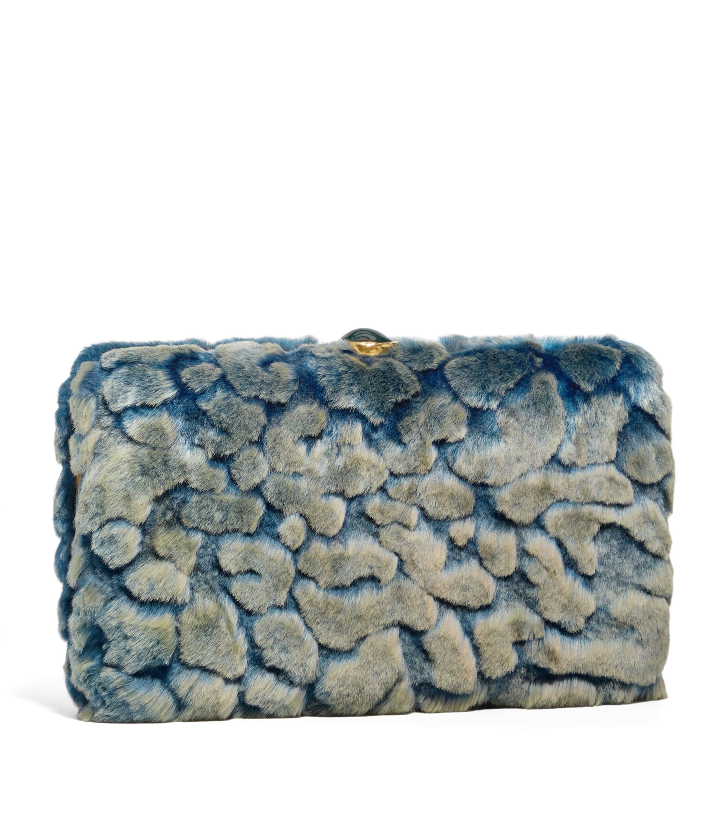 Schiaparelli Lambskin Hand In Hand Clutch Bag Green/blue Image 2