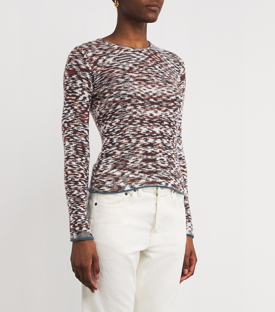 Cashmere-Wool Jacquard Sweater FM13X BLCK/BRWN Image 3