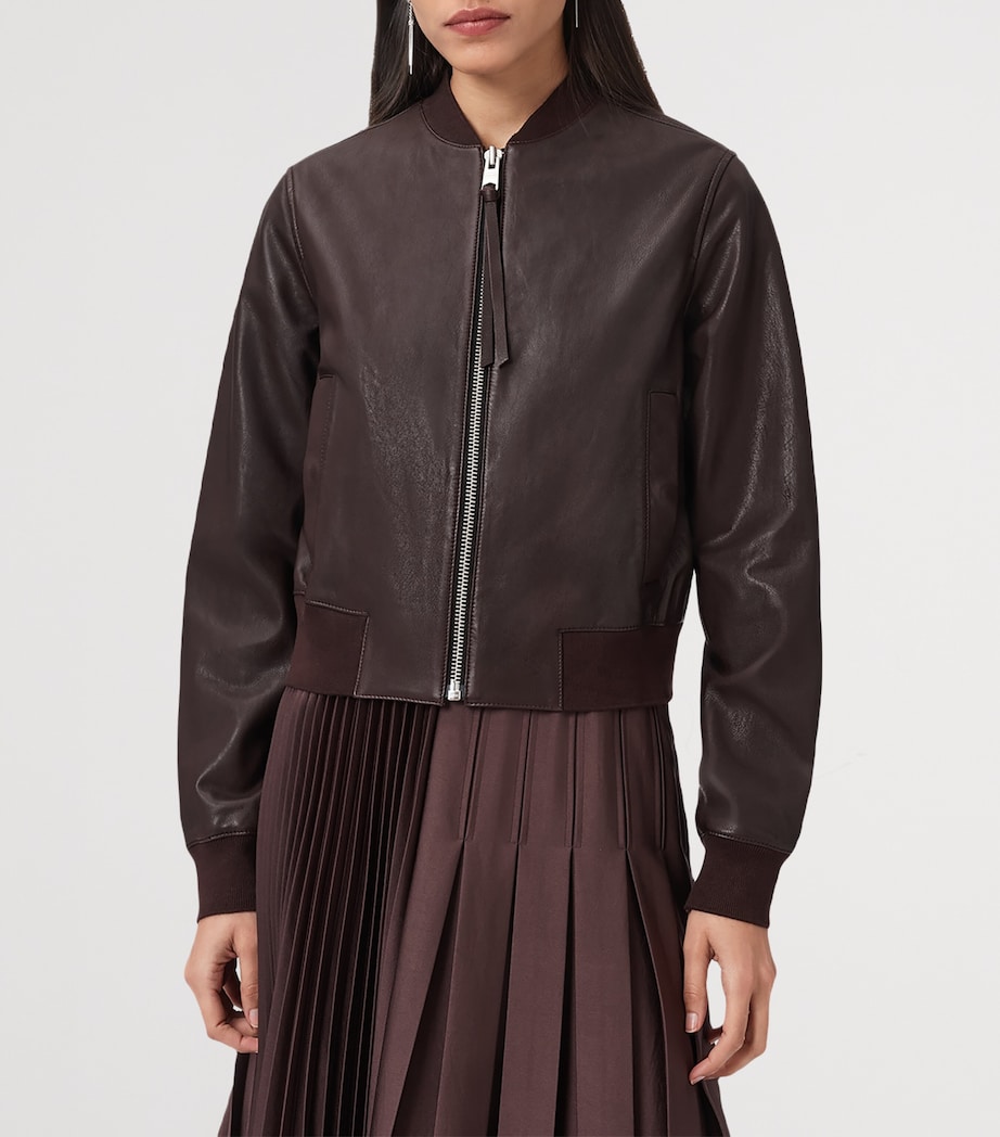 Leather Orten Bomber Jacket OXBLOOD RED Image 5