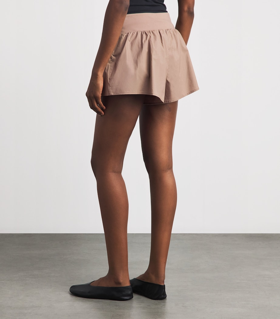 Skims Womens Stretch-Cotton Woven Flutter Shorts Desert Image 5