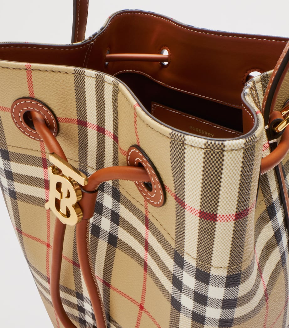 Small Check Monogram Bucket Bag VNTG CHK/BRIAR BROWN Image 4