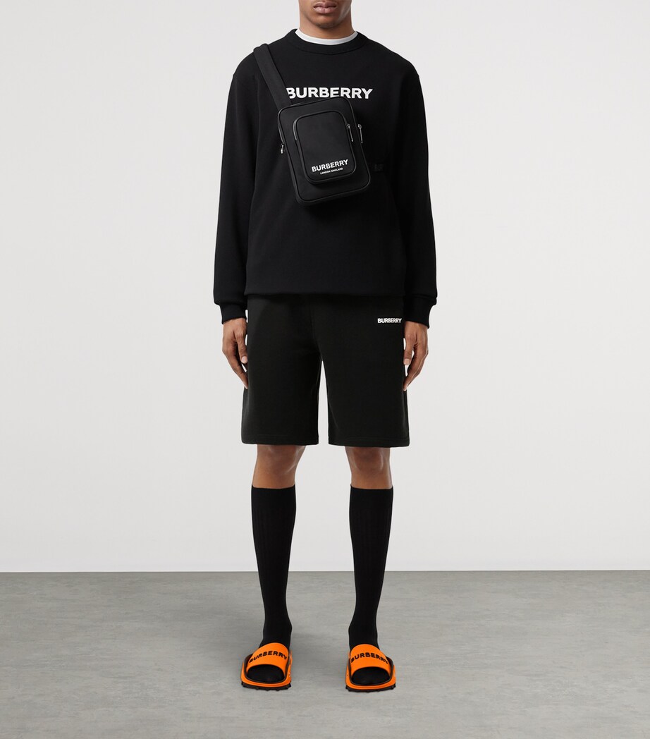 Cotton Logo Longline Shorts BLACK Image 2