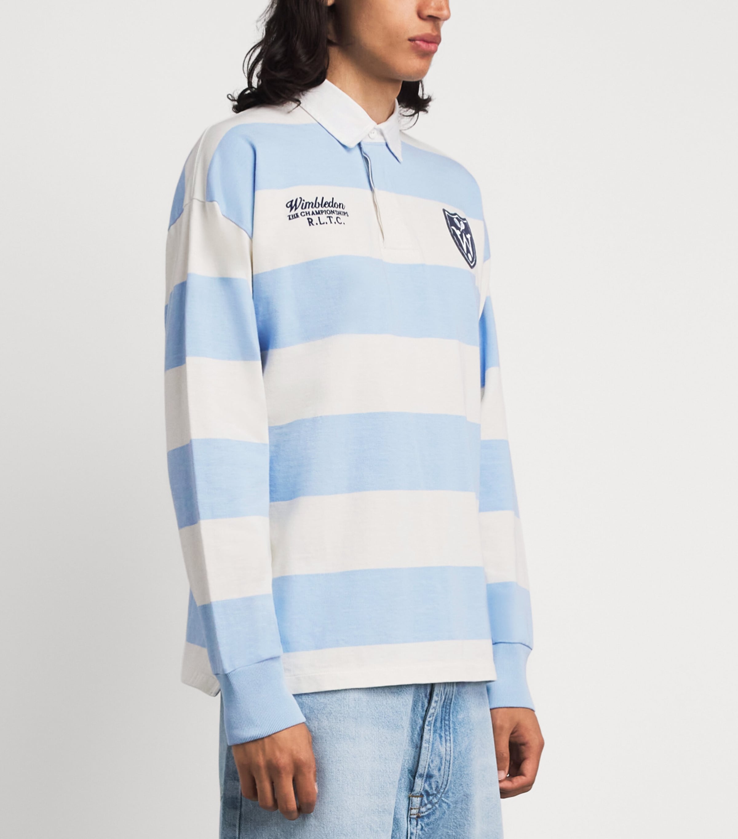Polo Ralph Lauren Mens x Wimbledon Cotton Rugby Shirt Offce Blu/dckwsh Wht Image 4