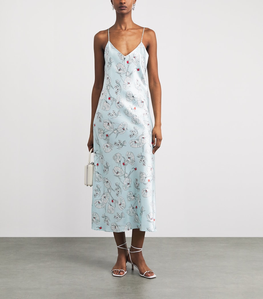 Olivia von Halle Womens Silk Floral Garbo Slip Dress Serafina Image 2