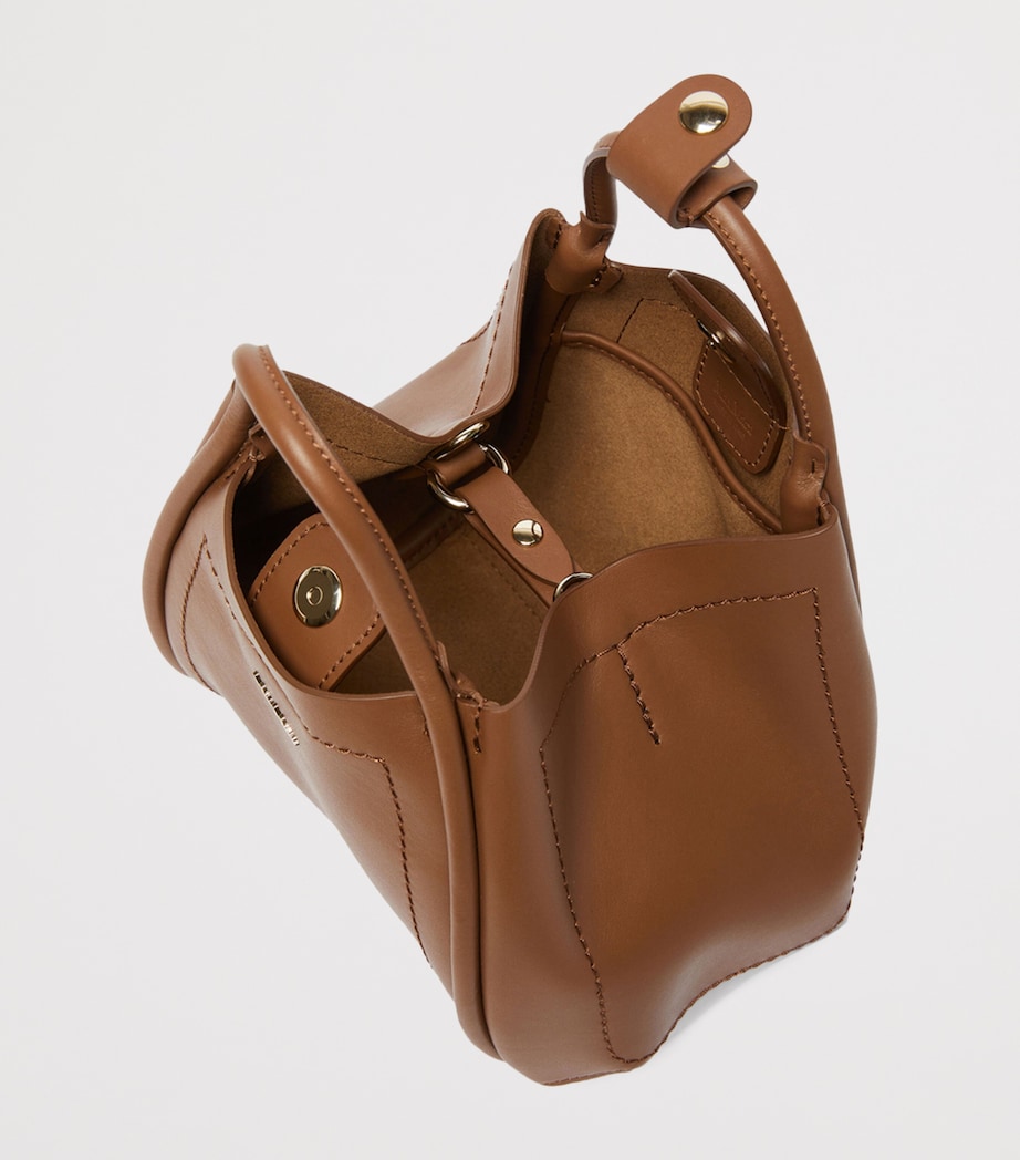 Extra-Small Leather Marine Top-Handle Bag BROWN BRONZE Image 6