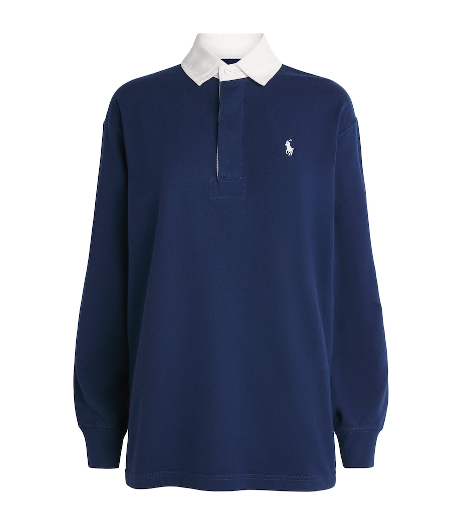 Polo Ralph Lauren Womens Cotton Rugby Shirt Eastside Royal Image 1
