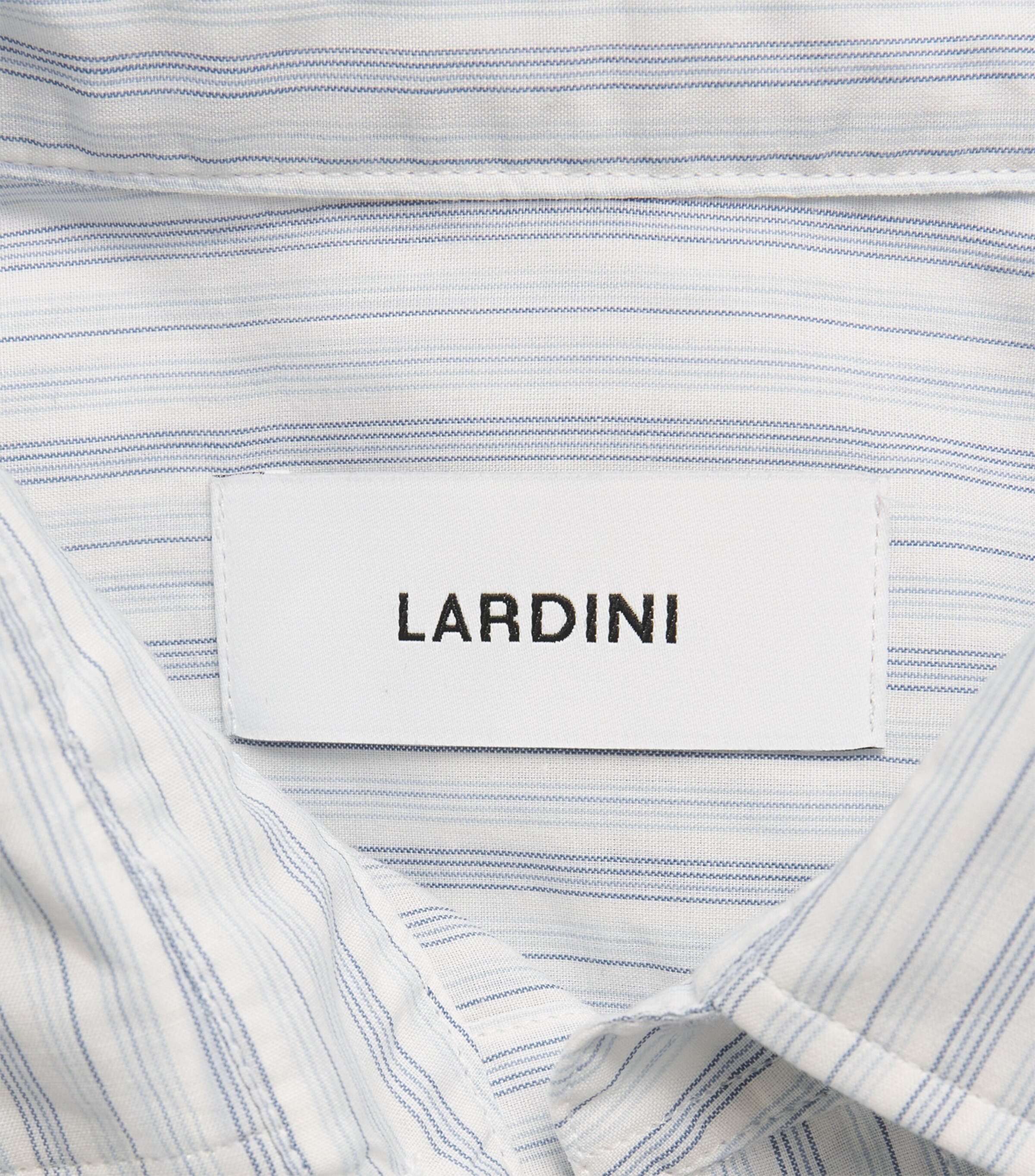 Lardini Mens Cotton Silk Stripe Dante Shirt Multi Blue/wht Image 6