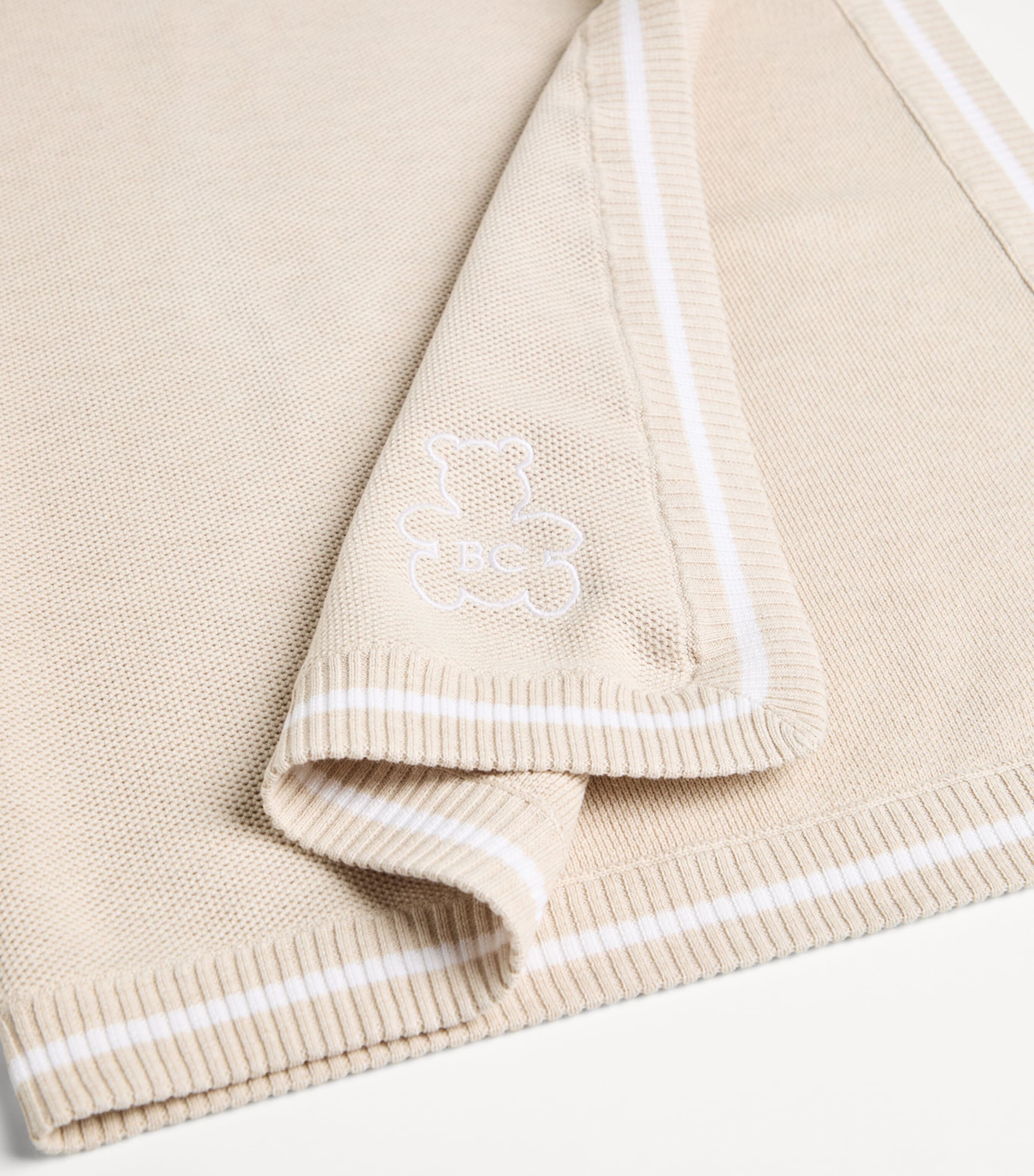 Brunello Cucinelli Kids Cotton Embroidered Bernie Blanket Image 3