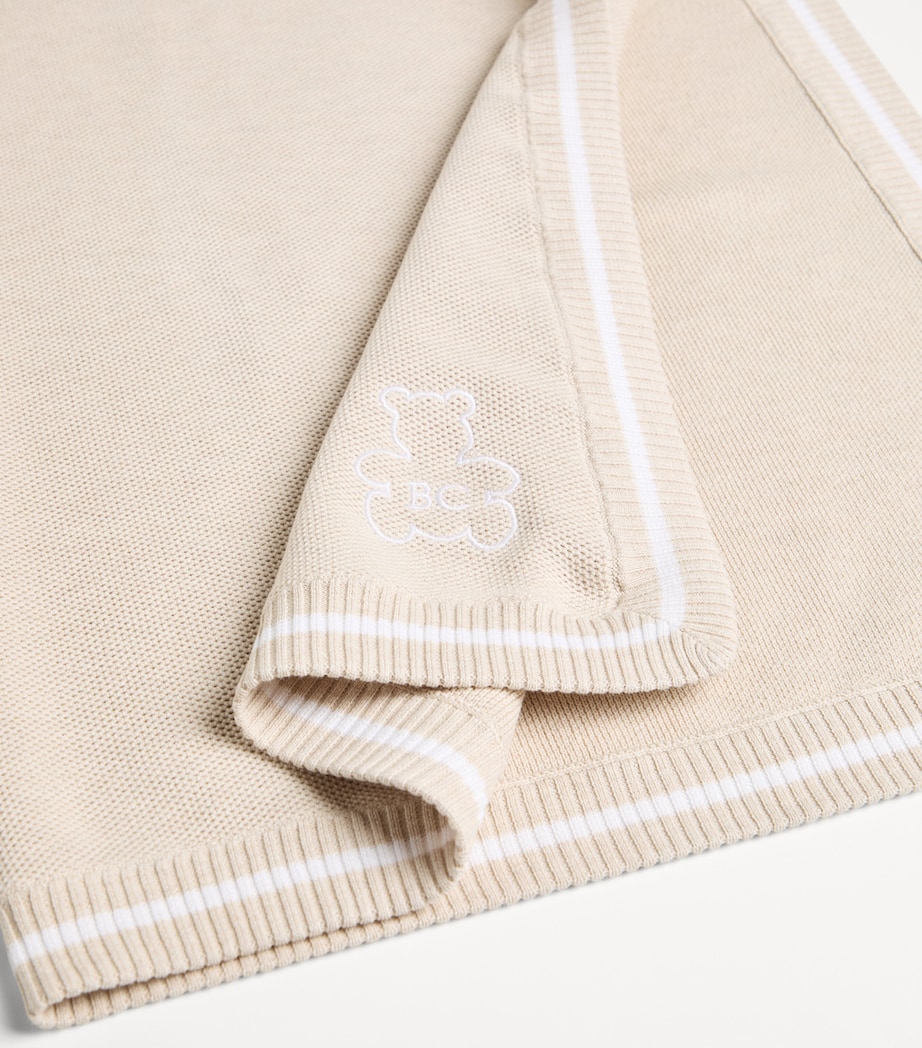 Brunello Cucinelli Kids Cotton Embroidered Bernie Blanket Image 3