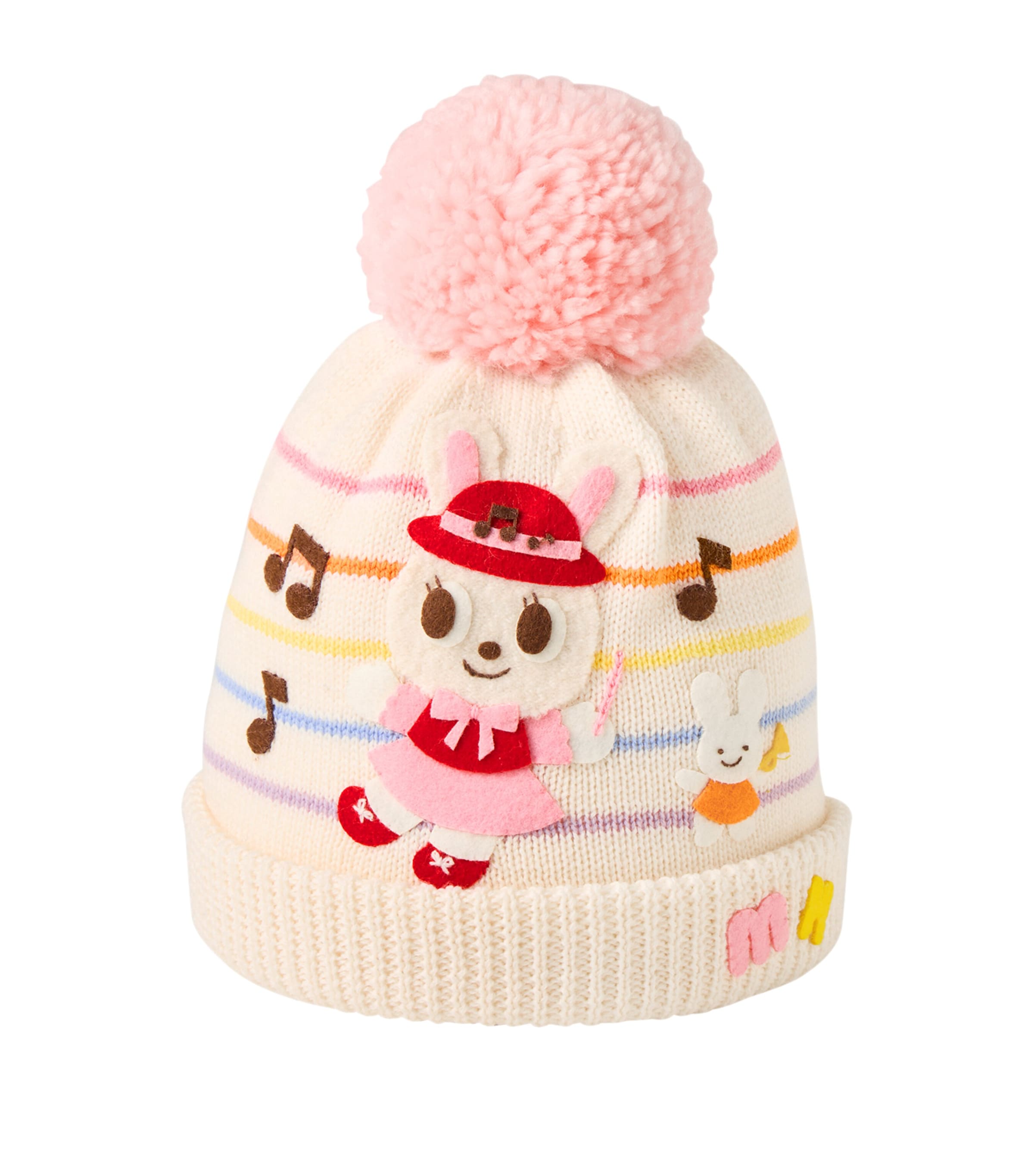 Miki House Wool-Blend Stripe Appliqué Beanie Image 1