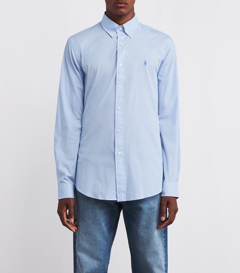 Cotton-Blend Check Shirt BLUE Image 3
