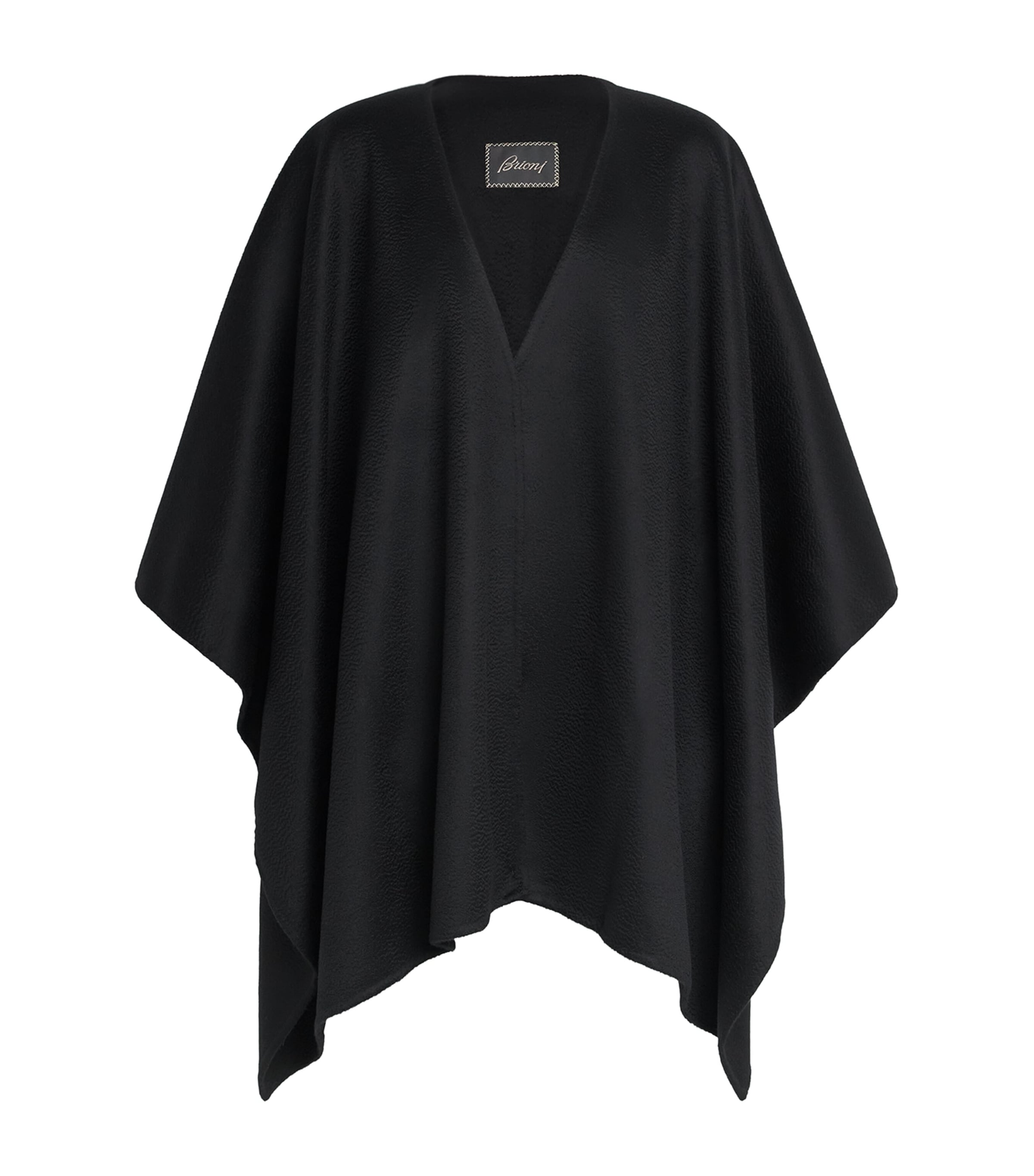 Brioni Cashmere Double-faced Cape In Black