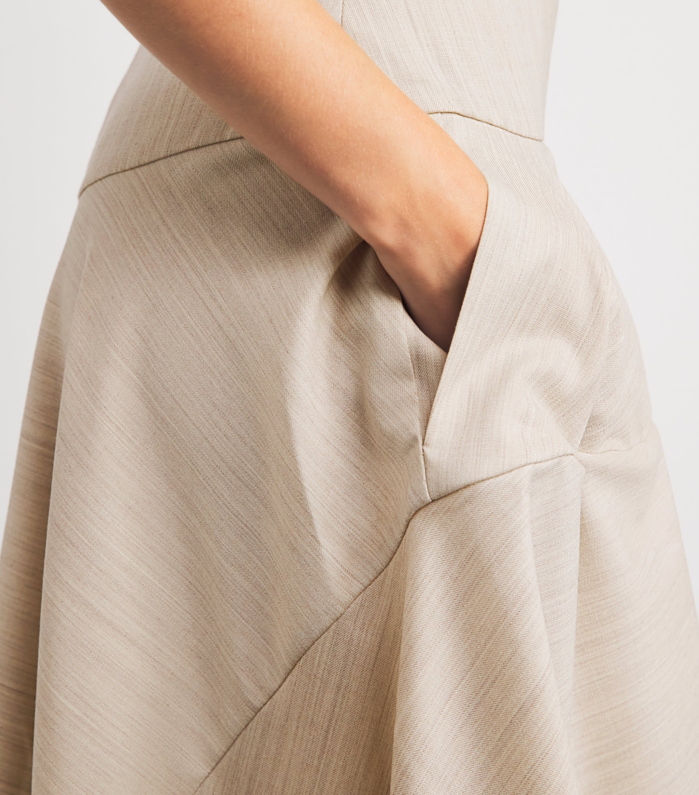 Jacquemus Womens Wool-Blend Paradiso Midi Dress Light Beige Image 5
