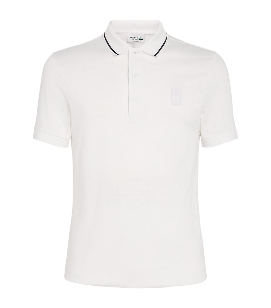 Lacoste Mens Tennis Heritage Ultra-Dry Stretch Polo Shirt White Image 1