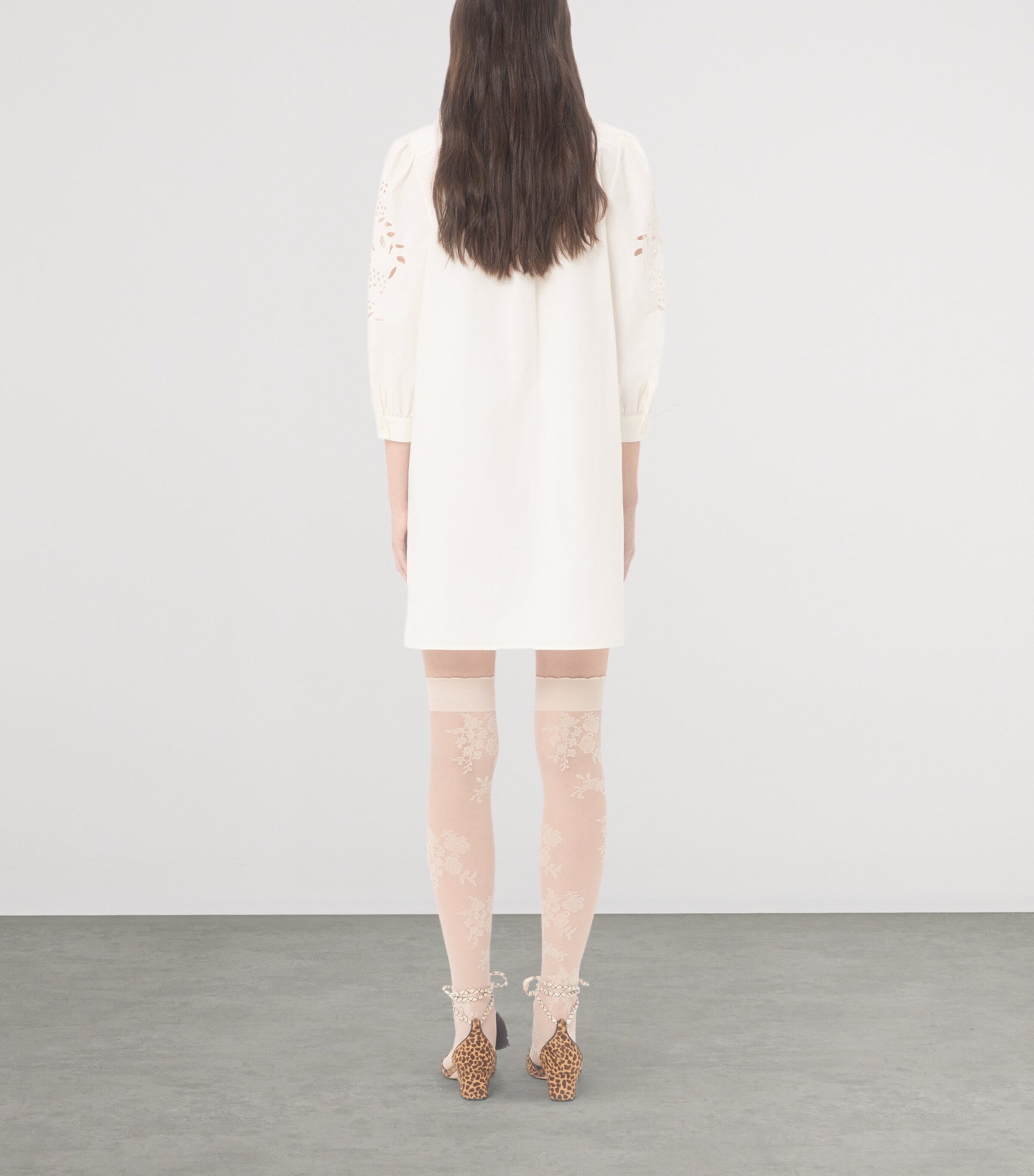 Valentino Womens Cotton Eyelet Lace Mini Dress Image 4