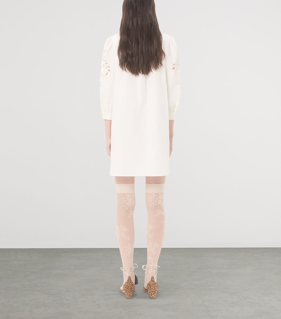 Valentino Womens Cotton Eyelet Lace Mini Dress Image 4