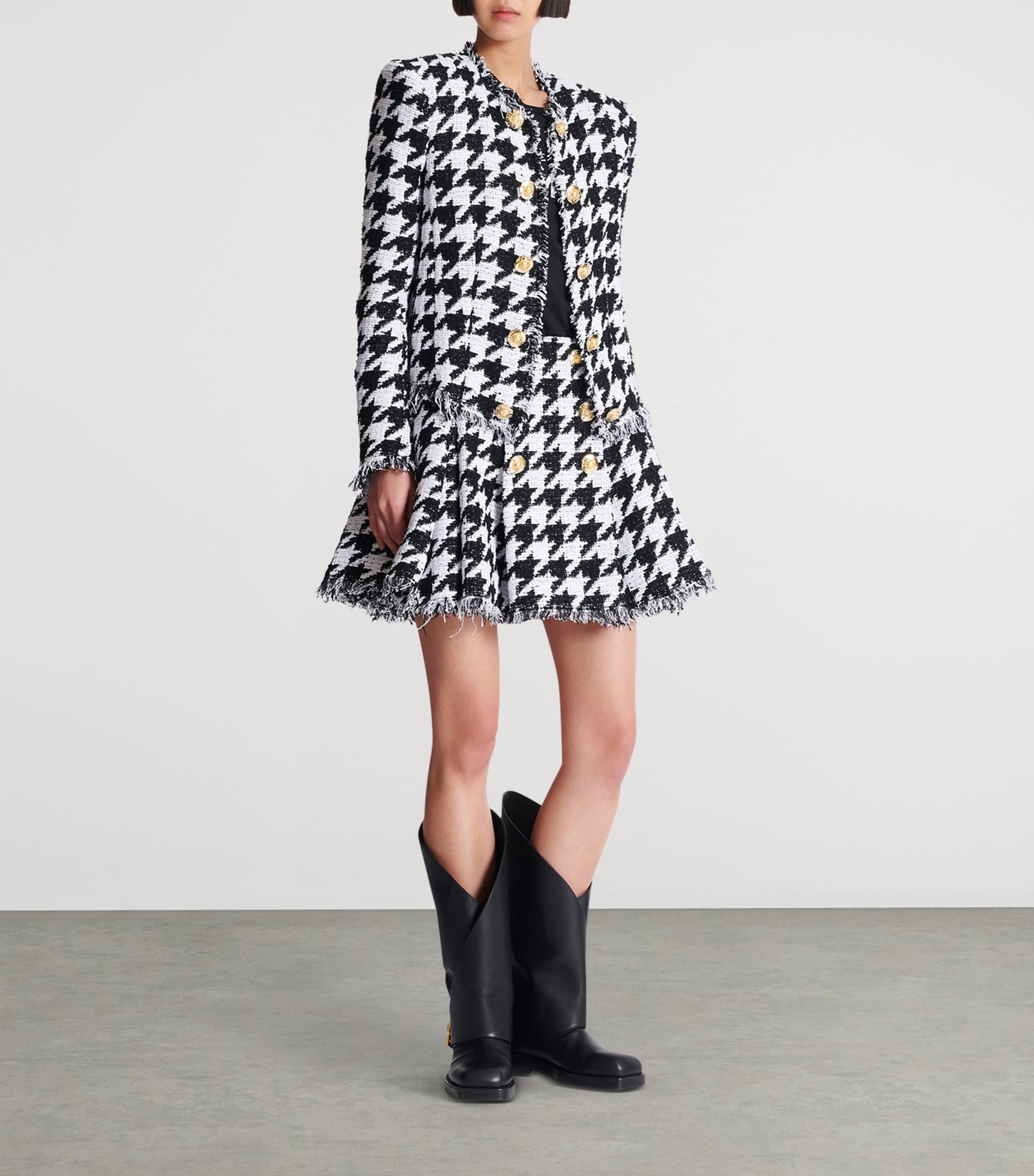 Tweed Houndstooth Jacket GAB BLANC/NOIR Image 6